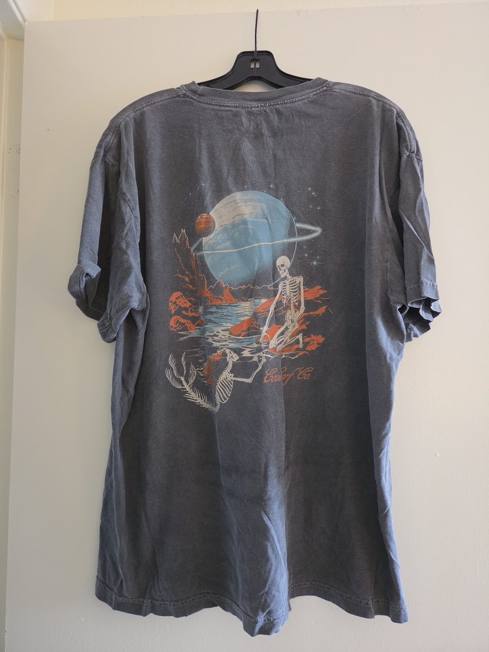 Cove Charcoal Short-Sleeve Tee with Blue & Orange Space Graphic